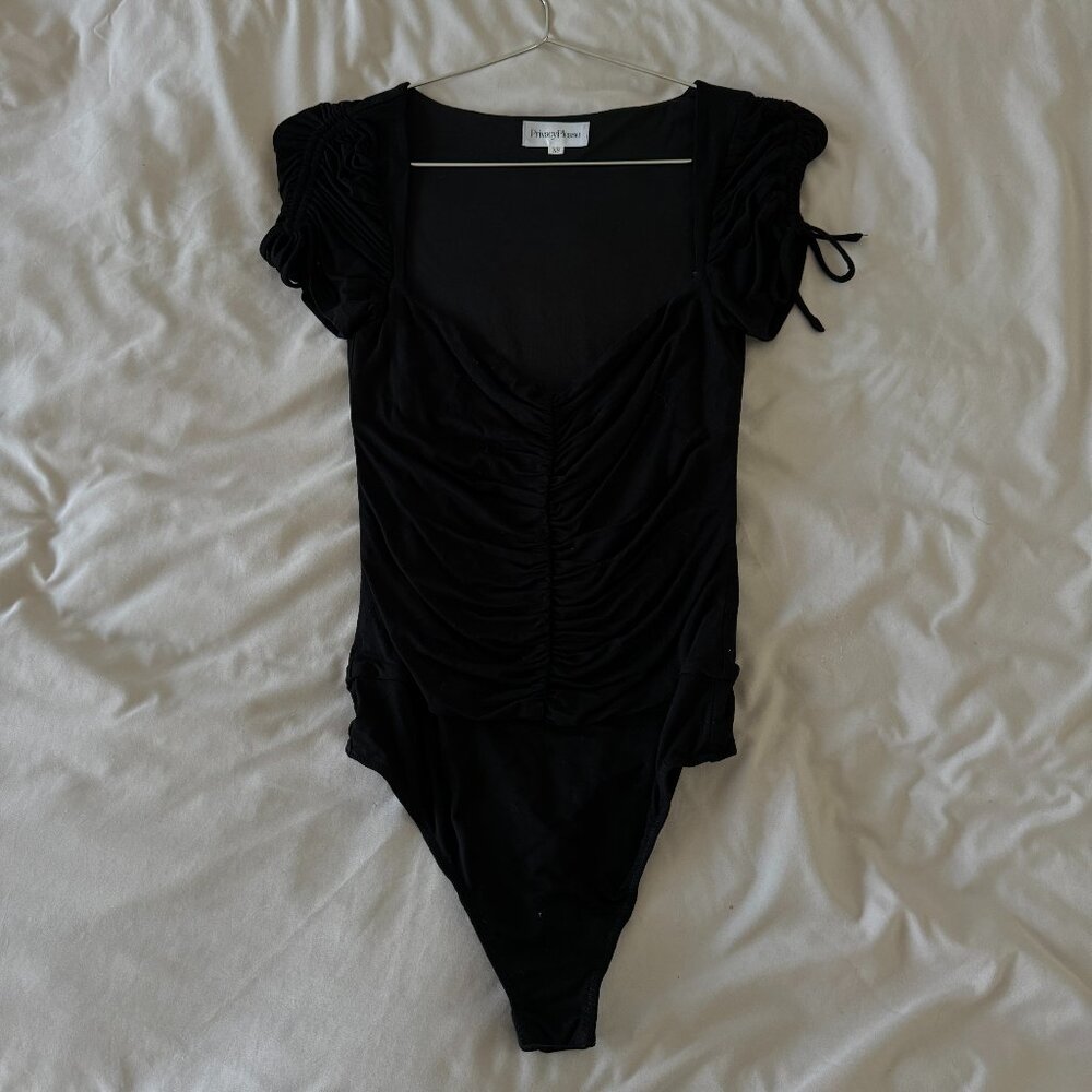 PRIVACY PLEASE Black Cinch Bodysuit